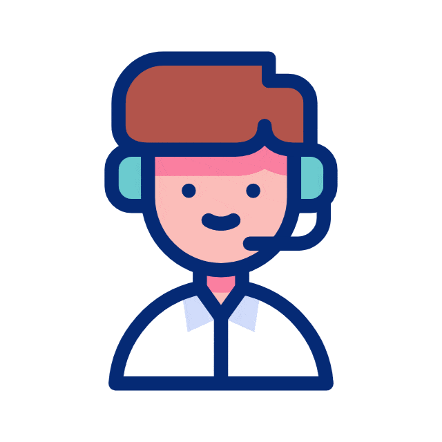 Customer support representative icon with headset